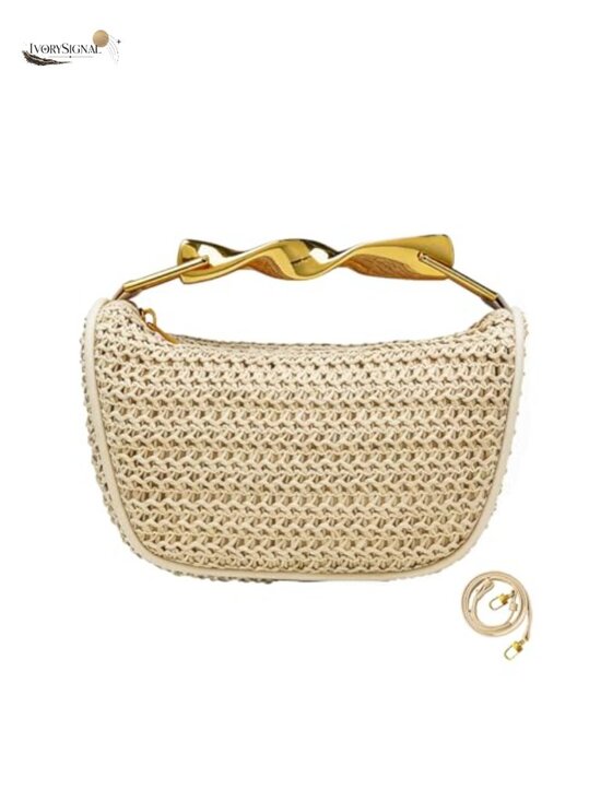 Handbags - Handmade Straw Crossbody Bag Women Summer Beach Woven Shoulder Purse with 2